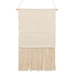 Beliani Fabric Wall Hanging Kamoke Cotton 103 Cm Beige - thumbnail 4