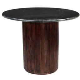 Luxor Round Black Marble Top Pedestal Dining Table 100Cm 4 Seater - thumbnail 2