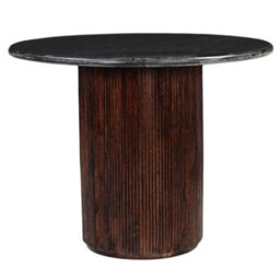 Luxor Round Black Marble Top Pedestal Dining Table 100Cm 4 Seater - thumbnail 3