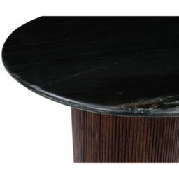 Luxor Round Black Marble Top Pedestal Dining Table 100Cm 4 Seater - thumbnail 4