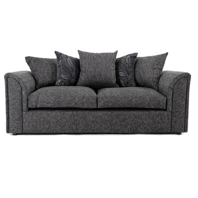 Furnishings For Less UK Byron Dundee Chenille Fabric 3 Seater Sofa  Grey - image 1