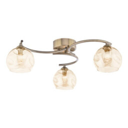 Pagazzi Lighting Pagazzi Kaitlin 3-Light Antique Brass Semi-Flush Ceiling Light - thumbnail 2