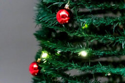Shatchi 4Ft / 120Cm Pre-Lit Pop Up Christmas Tree With Leds And Red Baubles - thumbnail 5
