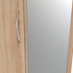 Hampshire Triple 2 Drawer Mirrored Wardrobe In Bardolino Oak (Ready Assembled) - thumbnail 4