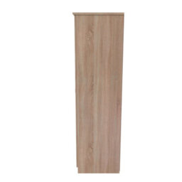 Hampshire Triple 2 Drawer Mirrored Wardrobe In Bardolino Oak (Ready Assembled) - thumbnail 2