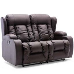More4Homes Caesar Manual Recliner Bonded Leather 2+3 Seater Sofa Set (Brown) - thumbnail 4