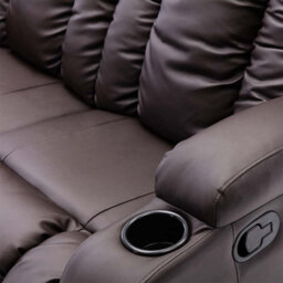 More4Homes Caesar Manual Recliner Bonded Leather 2+3 Seater Sofa Set (Brown) - thumbnail 6