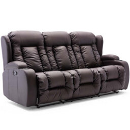 More4Homes Caesar Manual Recliner Bonded Leather 2+3 Seater Sofa Set (Brown) - thumbnail 2