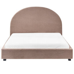Beliani Bed Boucle Vaucluse 140 X 200 Cm (Eu Double) Taupe - thumbnail 4