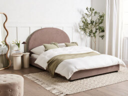 Beliani Bed Boucle Vaucluse 140 X 200 Cm (Eu Double) Taupe - thumbnail 2