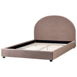 Beliani Bed Boucle Vaucluse 140 X 200 Cm (Eu Double) Taupe - thumbnail 5