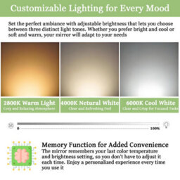 Maerts-E Round Bathroom Mirror With Led Lights 600mm Demister 3 Colour Dimmable Lights Memory Touch Switch - thumbnail 2
