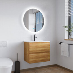 Maerts-E Round Bathroom Mirror With Led Lights 600mm Demister 3 Colour Dimmable Lights Memory Touch Switch - thumbnail 6