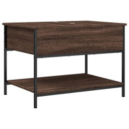 Walplus Coffee Table Brown Oak 70X50X50 Cm Engineered Wood And Metal - thumbnail 2