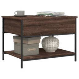 Walplus Coffee Table Brown Oak 70X50X50 Cm Engineered Wood And Metal - thumbnail 4