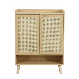 Btm Rattan Shoe Storage Cabinet, 5-Tier Freestanding Shoe Cupboard, 80X35X105Cm, Natural - thumbnail 7