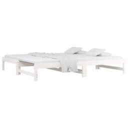 Berkfield Pull-Out Day Bed White 2X(90X190) Cm Solid Wood Pine - thumbnail 3