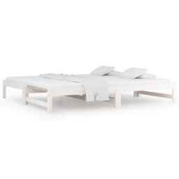 Berkfield Pull-Out Day Bed White 2X(90X190) Cm Solid Wood Pine - thumbnail 2