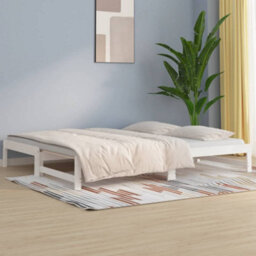Berkfield Pull-Out Day Bed White 2X(90X190) Cm Solid Wood Pine - thumbnail 1