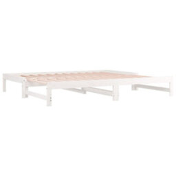 Berkfield Pull-Out Day Bed White 2X(90X190) Cm Solid Wood Pine - thumbnail 8