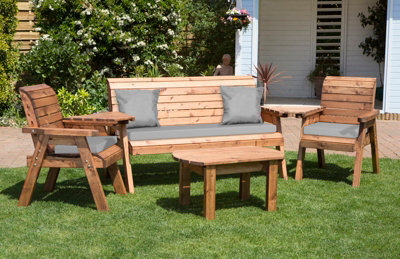 Charles Taylor Trading Five Seater Multi Set With Cushions - W350 X D150 X H98 - Fully Assembled - Grey - image 1