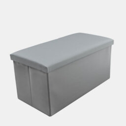 Home Republic Faux Leather Storage Ottoman - Three Seater Grey - thumbnail 5