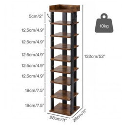 Levede Shoe Rack Storage Organiser 9 Tier Industrial Shoe Shelf Adjustable - thumbnail 2