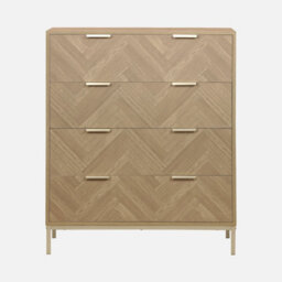 Sweeek - 4-Drawer Herringbone Chest Natural 80X40X95 Cm - Budapest - thumbnail 2