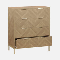 Sweeek - 4-Drawer Herringbone Chest Natural 80X40X95 Cm - Budapest - thumbnail 3