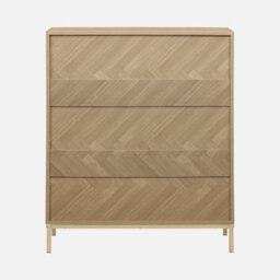 Sweeek - 4-Drawer Herringbone Chest Natural 80X40X95 Cm - Budapest - thumbnail 5