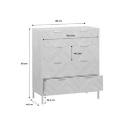 Sweeek - 4-Drawer Herringbone Chest Natural 80X40X95 Cm - Budapest - thumbnail 9
