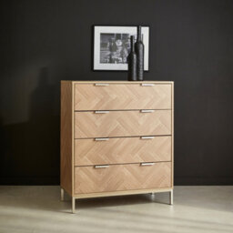 Sweeek - 4-Drawer Herringbone Chest Natural 80X40X95 Cm - Budapest - thumbnail 8