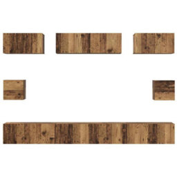 Berkfield Tv Cabinet Set 8 Pcs Old Wood Medium 30.5 X 30 X 30 Cm - thumbnail 9