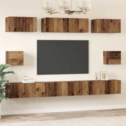 Berkfield Tv Cabinet Set 8 Pcs Old Wood Medium 30.5 X 30 X 30 Cm - thumbnail 4