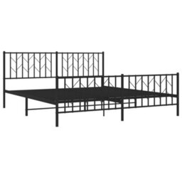 Berkfield Metal Bed Frame Without Mattress With Footboard Black 183X213Cm - thumbnail 4