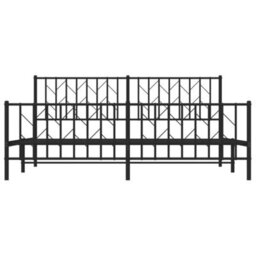 Berkfield Metal Bed Frame Without Mattress With Footboard Black 183X213Cm - thumbnail 5