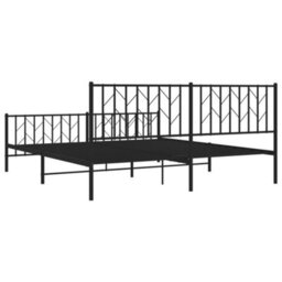 Berkfield Metal Bed Frame Without Mattress With Footboard Black 183X213Cm - thumbnail 7