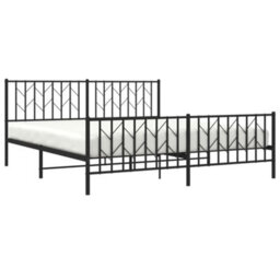 Berkfield Metal Bed Frame Without Mattress With Footboard Black 183X213Cm - thumbnail 3