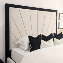 "Bed Choices Palace Cream & Black 70"" Sunburst Headboard Bed Frame - Super King" - thumbnail 3
