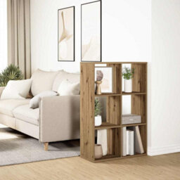 Berkfield Durable Room Divider Bookcase Artisan Oak 69.5X29X103.5 Cm Engineered Wood - thumbnail 4
