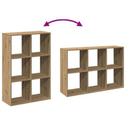 Berkfield Durable Room Divider Bookcase Artisan Oak 69.5X29X103.5 Cm Engineered Wood - thumbnail 9