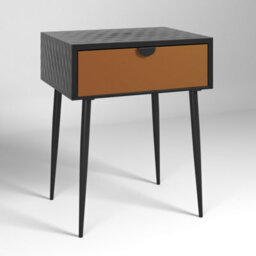 Core Products Options Jupiter Metal 1 Drawer Bedside Cabinet - Copper Effect Drawer With Black Handle And Legs 57 X 46 X 34Cm - thumbnail 3