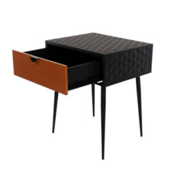 Core Products Options Jupiter Metal 1 Drawer Bedside Cabinet - Copper Effect Drawer With Black Handle And Legs 57 X 46 X 34Cm - thumbnail 4