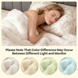Costway Faux Fur Throw Blanket Plush Rabbit Fur Bubble Blanket 203 X 153 Cm - thumbnail 7