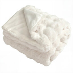 Costway Faux Fur Throw Blanket Plush Rabbit Fur Bubble Blanket 203 X 153 Cm - thumbnail 2