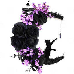Amorly Halloween Black Branch Wreath Sign For Front Door, Spooky Artificial Garland For Indoor Outdoor Party, Wall Halloween Decorations - thumbnail 1