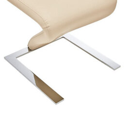 Furniture in Fashion Demi Z Taupe Faux Leather Dining Chairs With Chrome Feet In Pair - thumbnail 4