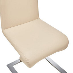 Furniture in Fashion Demi Z Taupe Faux Leather Dining Chairs With Chrome Feet In Pair - thumbnail 3