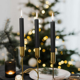 Taper Dinner Candles, Non-Drip Long Candles, 7 Hour Burn Time, Paraffin Wax, Cotton Wicks, Unscented, Black, 50 Pack - thumbnail 7