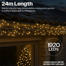 Xmas Haus Warm White Multifunction Micro Led Silver Wire Cluster Lights - thumbnail 7